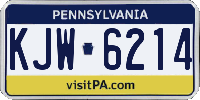 PA license plate KJW6214