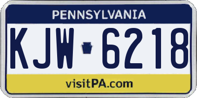 PA license plate KJW6218