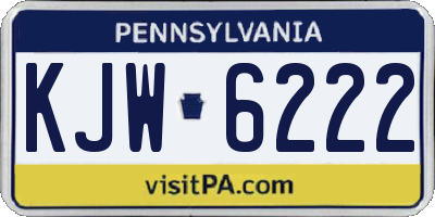 PA license plate KJW6222
