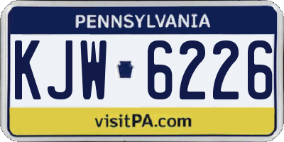 PA license plate KJW6226