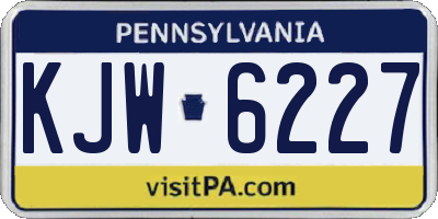 PA license plate KJW6227