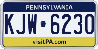 PA license plate KJW6230