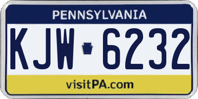 PA license plate KJW6232