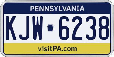PA license plate KJW6238