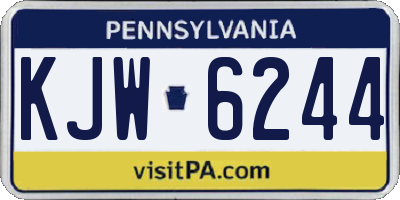 PA license plate KJW6244