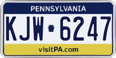 PA license plate KJW6247