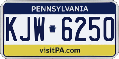 PA license plate KJW6250