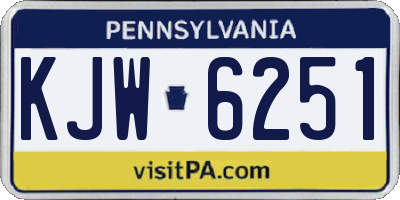 PA license plate KJW6251