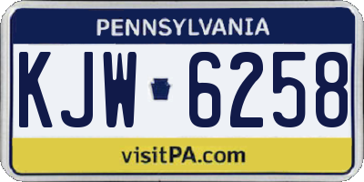 PA license plate KJW6258