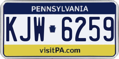 PA license plate KJW6259