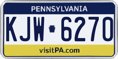 PA license plate KJW6270