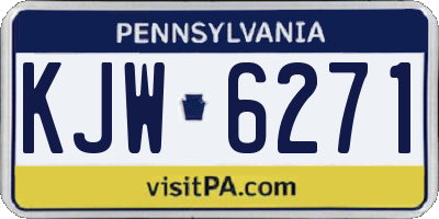 PA license plate KJW6271