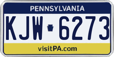PA license plate KJW6273