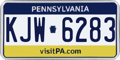 PA license plate KJW6283