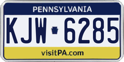 PA license plate KJW6285