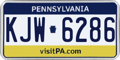PA license plate KJW6286