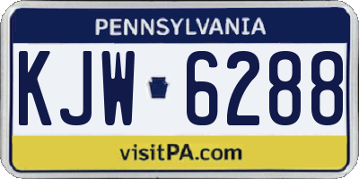PA license plate KJW6288