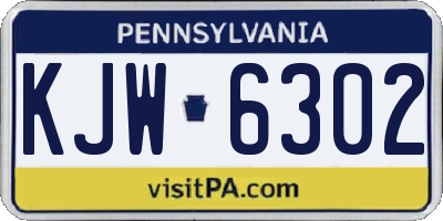 PA license plate KJW6302