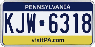 PA license plate KJW6318