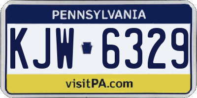 PA license plate KJW6329