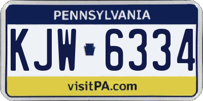 PA license plate KJW6334