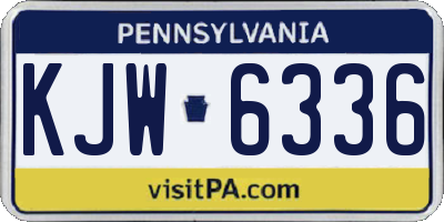 PA license plate KJW6336