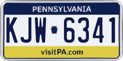 PA license plate KJW6341
