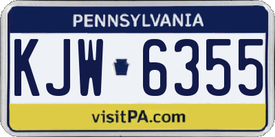 PA license plate KJW6355