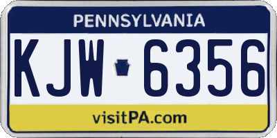 PA license plate KJW6356