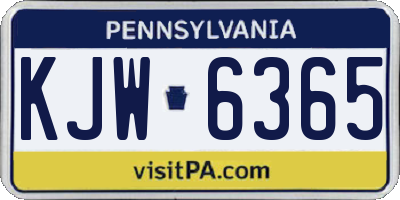 PA license plate KJW6365
