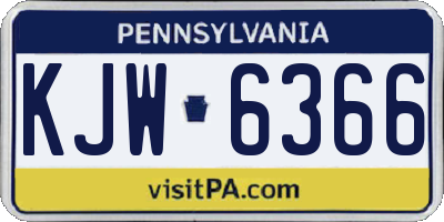 PA license plate KJW6366