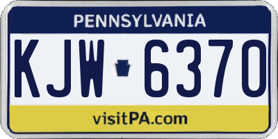 PA license plate KJW6370