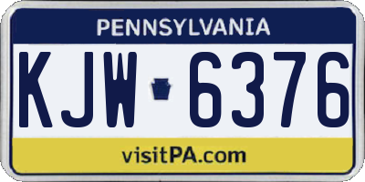 PA license plate KJW6376