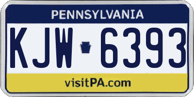PA license plate KJW6393