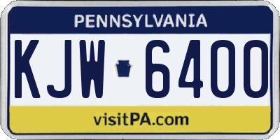 PA license plate KJW6400