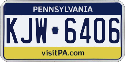 PA license plate KJW6406