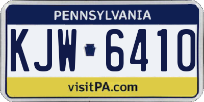 PA license plate KJW6410