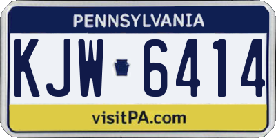 PA license plate KJW6414