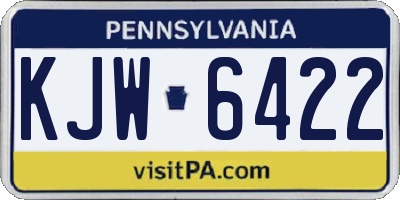PA license plate KJW6422