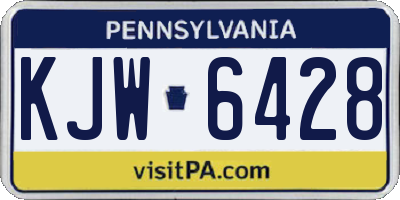 PA license plate KJW6428