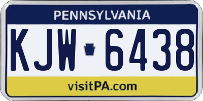 PA license plate KJW6438