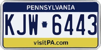 PA license plate KJW6443