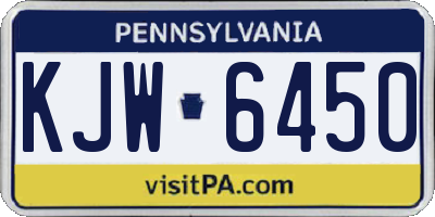 PA license plate KJW6450