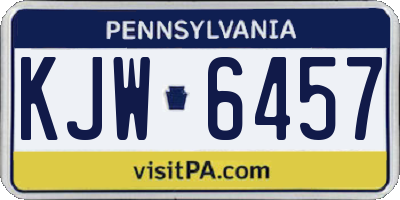 PA license plate KJW6457