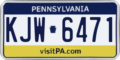 PA license plate KJW6471