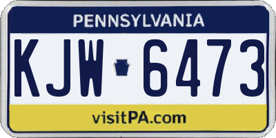 PA license plate KJW6473