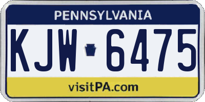 PA license plate KJW6475