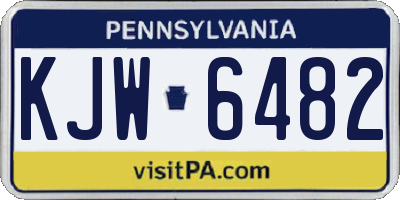 PA license plate KJW6482