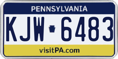 PA license plate KJW6483