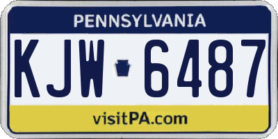 PA license plate KJW6487